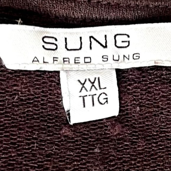 Alfred Sung, burgandy XXL tunic length top - Picture 4 of 6